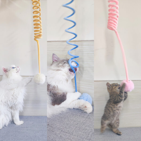 Cat Toy Sucker Spring Rabbit Hair Ball Interactive Toys